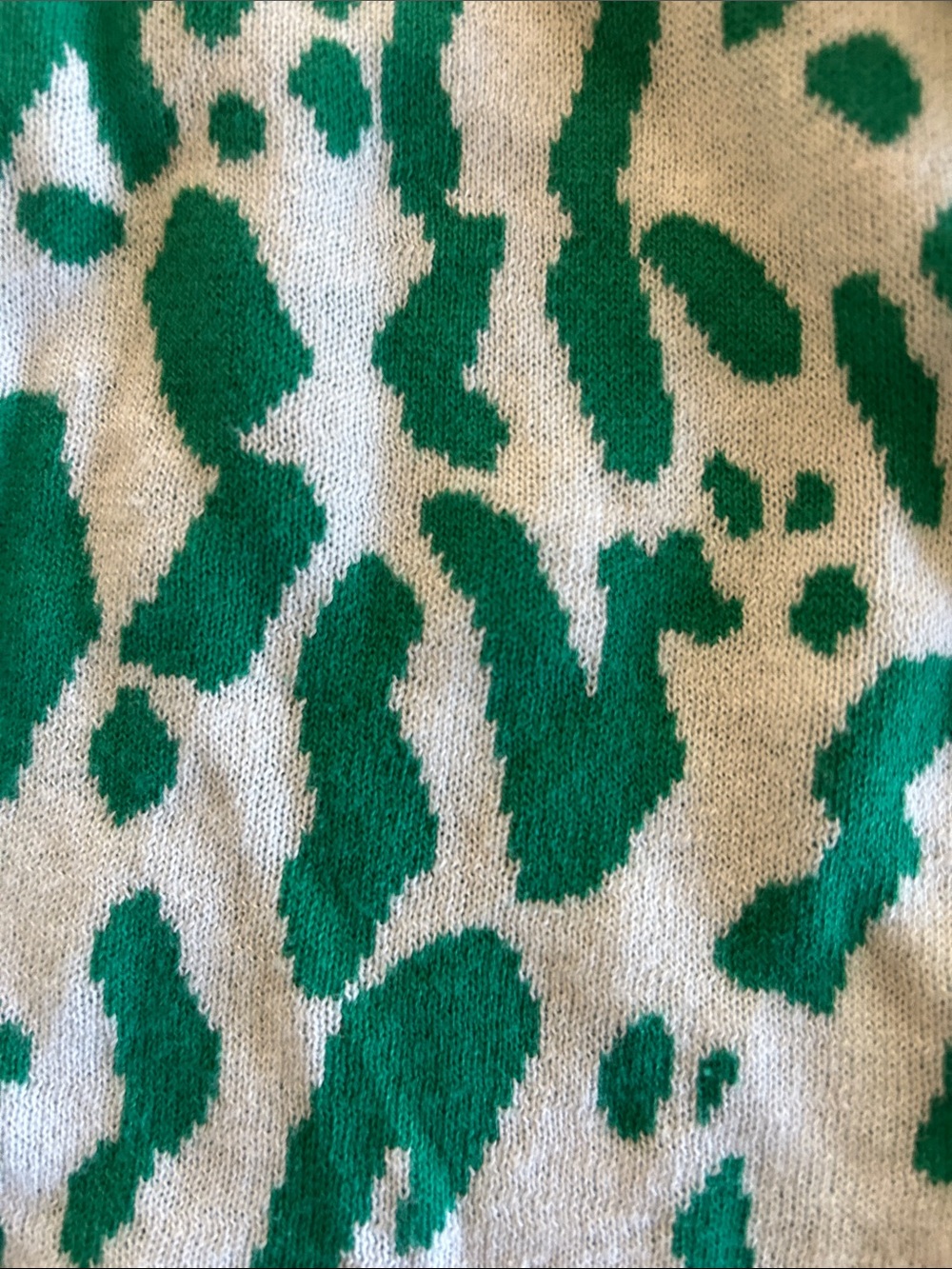 Christopher & Banks Green and Cream Animal-Print V-Neck Cardigan 100 cotton - Picture 4 of 5